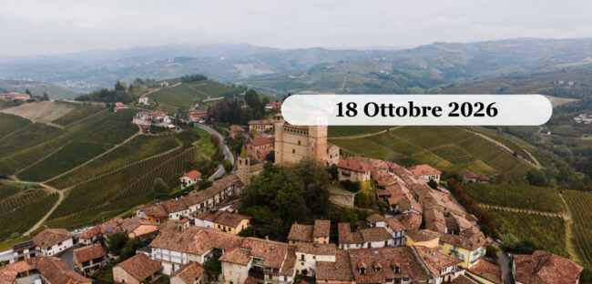 I vigneti e il borgo di Serralunga d Alba nelle Langhe