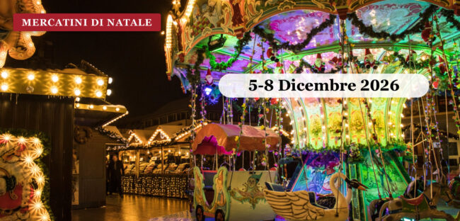 Giostra illuminata al mercatino di Natale di Ulm