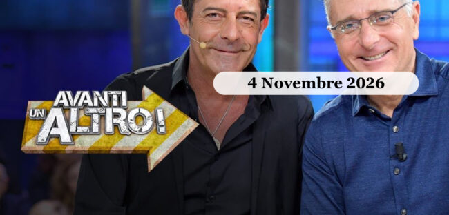 Paolo Bonolis e Luca Laurenti in studio ad Avanti un altro, 4 novembre 2026